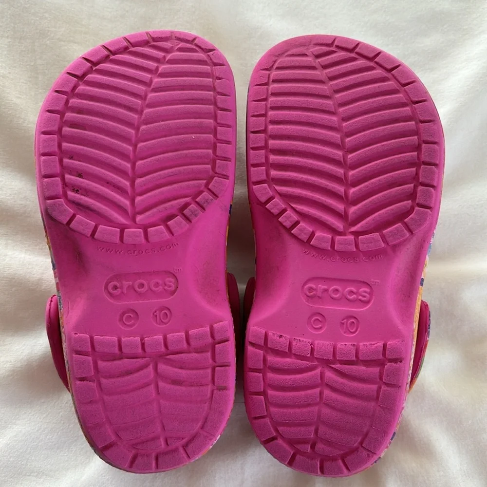 CROCS Kids Multicolor Pink Clogs Size 10 C Unisex - Picture 6 of 11